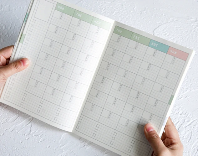 Undated Daily Weekly Monthly Refill Agenda For Hobonichi Grid/Lined/Blank/Planner Notebook Bullet Journal 100GSM Paper A5 A6