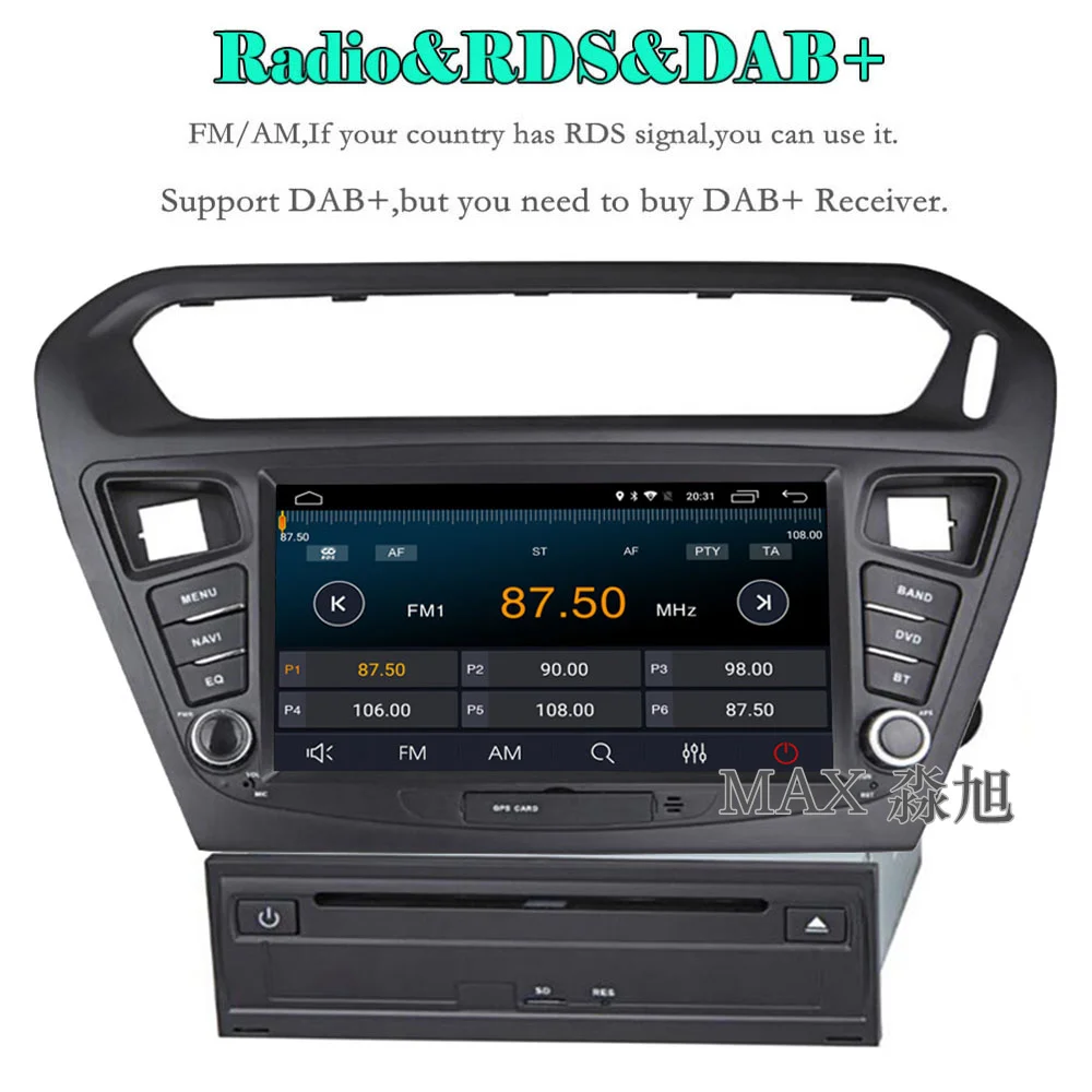 Best MAX 2G Car Radio GPS Navigation System For Peugeot 301 /Citroen Elysee CD Player Bluetooth call/music Free Map SWC Mirror Link 3