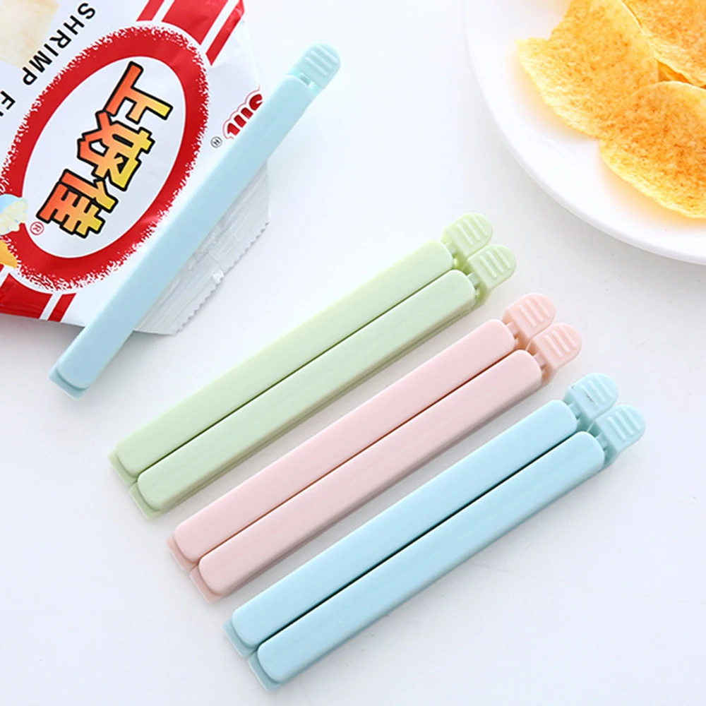 

5pcs Plain color sealing clip food preservation plastic bag snack Food Sealing Clip Keep Fresh Snacks Storage Bags Sealer Clamp