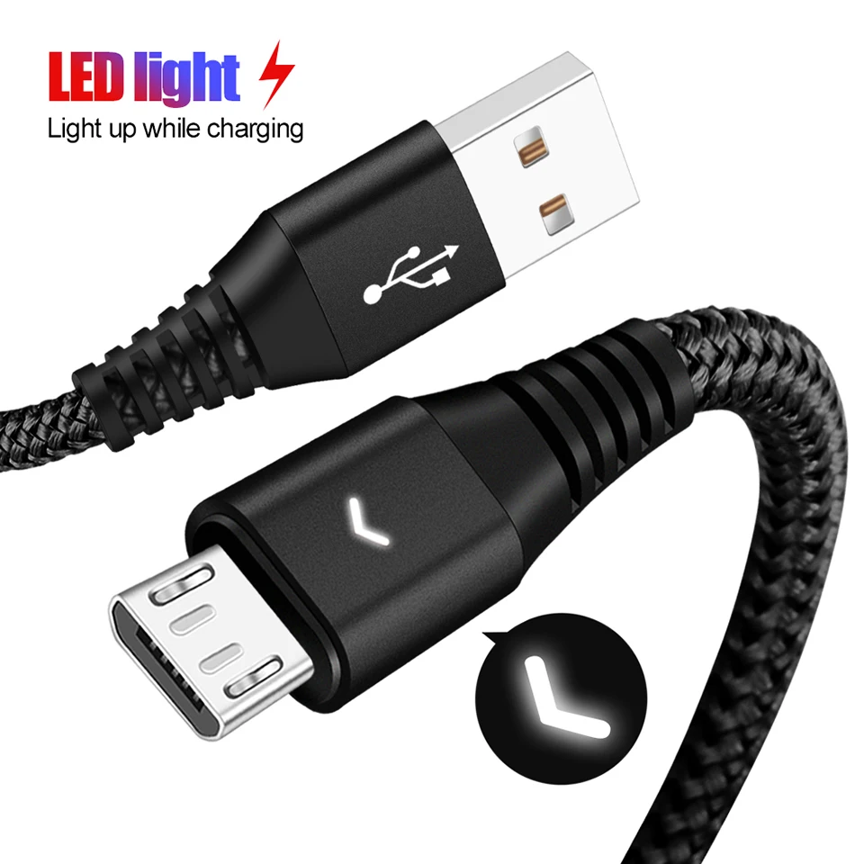 

Micro Usb Charging Cable 2.4A Usb Micro Charger Cord 2M Microusb Kabel for Xiaomi Redmi Note 6 5 Pro 4 Powerbank Charge Cables