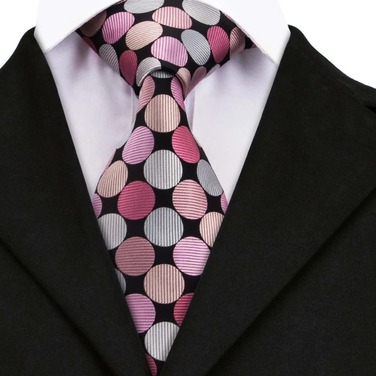 DN 1399 Fashion Pink Dot Ties For Men Silk Woven Luxury Designer Men's