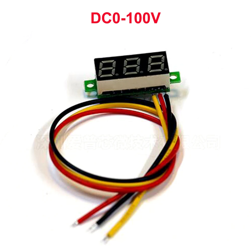 1 шт. 0 28 дюймов три линии Мини вольтметр DC0V 100V LED Дисплей Напряжение цифровой