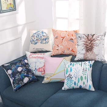 

New Cushion Cover Tropical Pineapple Leaves Pillowcase Home Sofa Desk Chair Car Mesh Cotton Waterproof Pillowcase 35Cm*35Cm
