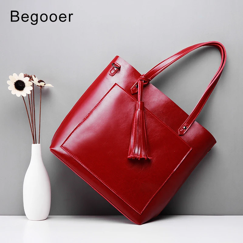 2018 Новый Для женщин сумки Красный кисточкой из натуральной кожи женские сумки роскошные дизайнерские сумки ведро моды большой Ёмкость Shouder