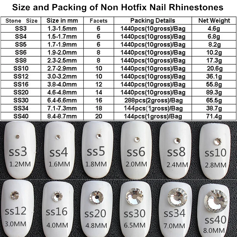 All-Sizes-Clear-Crystal-AB-Nail-Rhinestones-Decorations-Non-Hotfix-Rhinestone-Glue-on-Stones-For-Nail