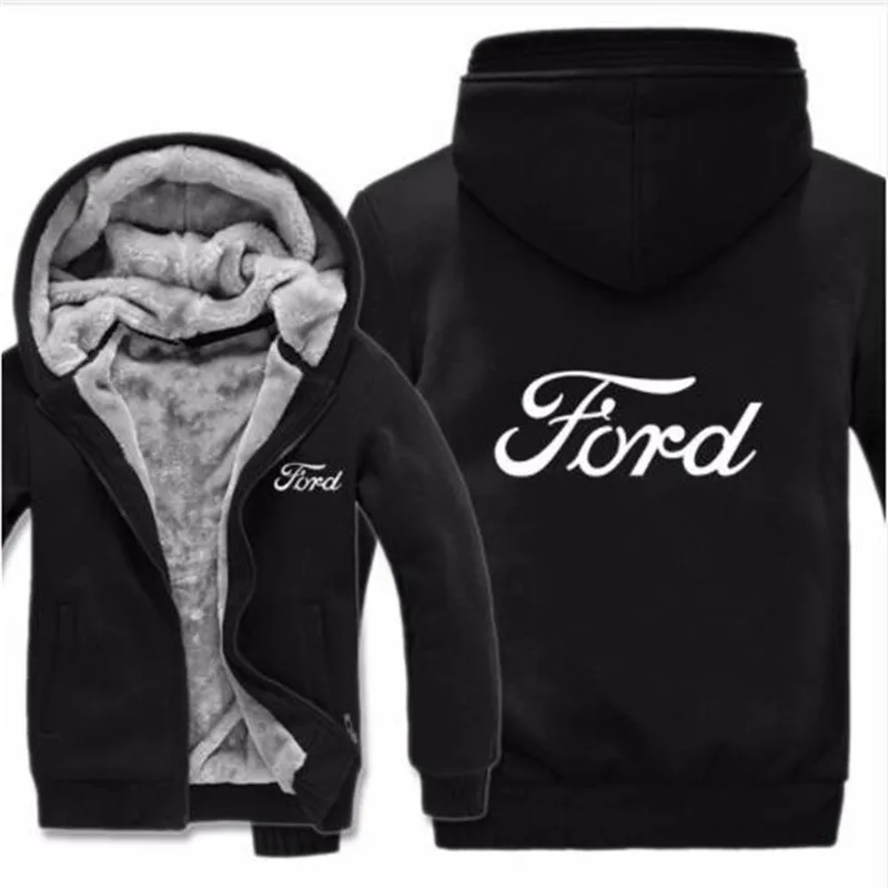 

Ford Hoodies Jacket Winter Men Fashion Casual Wool Liner Fleece Ford Sweatshirts Pullover Man Coat
