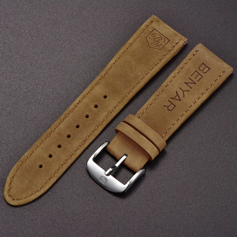 Original-BENYAR-Watchbands-Leather-Strap-For-BY-5102M-Watch-Band-Width-22mm-for-BY-5104M