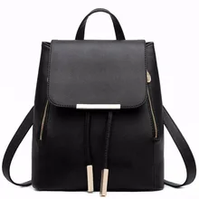 Black School Supplies font b Backpack b font Female PU Leather font b Backpack b font