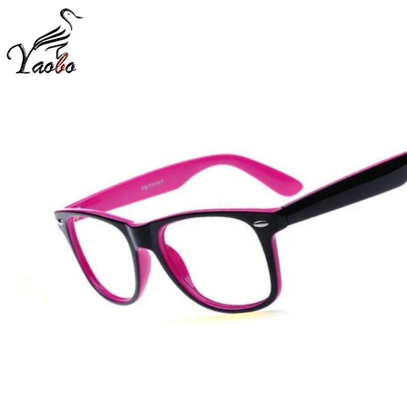 Yaobo модные большие очки, оправа для мужчин и женщин, Ретро стиль, декоративная оправа без линз, квадратная стеклянная оправа oculos de grau - Цвет оправы: PINK WITH CASE