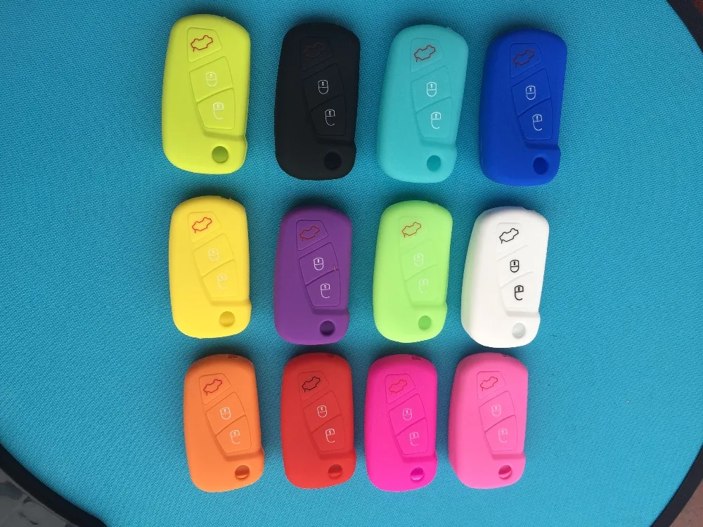 

Pusakieyy 1pcs of new Silicone 3 Button Remote Flip Key Case Fob Cover Protect Holder For Ford KA 3 button remote key shell