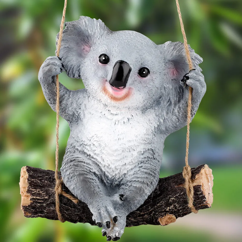 Домашний сад смолы животных ремесла Садоводство пейзаж скульптура качели коала панда обезьяна свинья детский сад дерево украшение - Цвет: A9