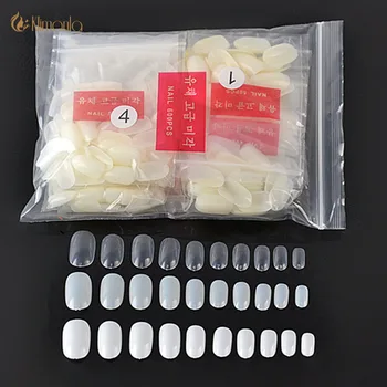

500Pcs Full Round False Nail Art Tips Acrylic UV Gel Polish UV Gel Polish Tools Artificial French Nail Tip Decorated Beauty