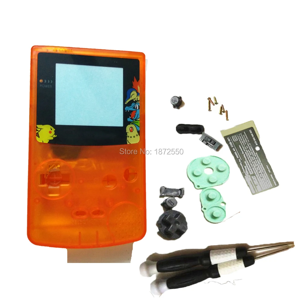 Многоцветный w/кнопки пластиковый корпус чехол для Gameboy цвет GBO DMG Shell w ограниченная пластиковые экранные линзы игровая консоль