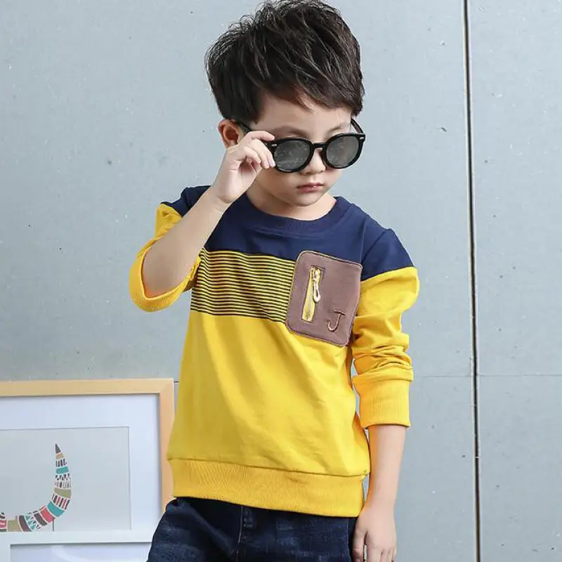 Goede 2020 Lente Lange Mouwen Kids Kleding Jongens T shirt Gestreepte T shirt Jongens Kostuum Kids Tops Tee Shirt Garcon Roupas Infantis menino