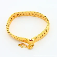 24K золотые браслеты-цепочки ювелирные изделия Srebrna bransoletka pulsera de plata