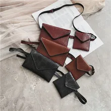 2 шт женский кожаный кошелек с пряжкой в виде аллигатора набедренная сумка на пояс мешочки для телефона дорожная поясная маленькая сумка#40