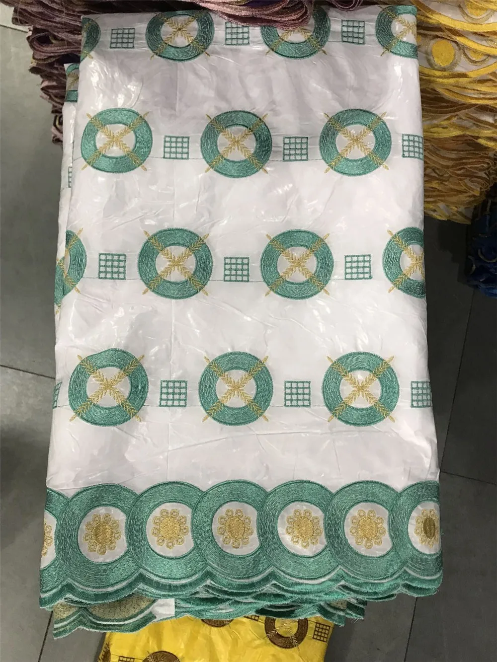 

Bazin riche getzner african fabric white bazin riche fabric guinea brocade fabric tussu africain robe gele headtie 7yard/setC801