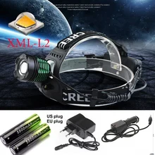 Головного света лампы XM-L L2 led 2400LM перезаряжаемые фары лобовой фонарь лампа+ 18650 батарея Зарядное устройство