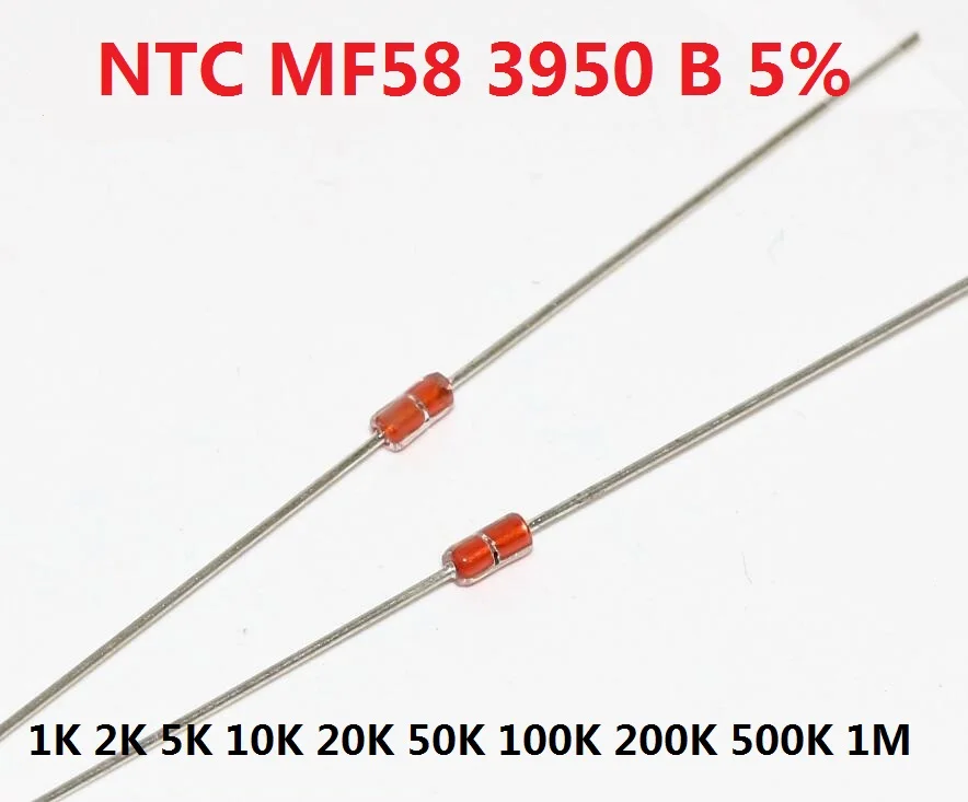 20 pcs Thermal Resistor NTC MF58 3950 B 100K ohm 5% 