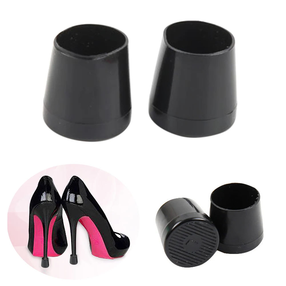

1 Pair Cover Replacement Prevent High Heel Protector Firm Easy Use Cap Shaped Anti Slip Practical Safe Walk Noise Elimination