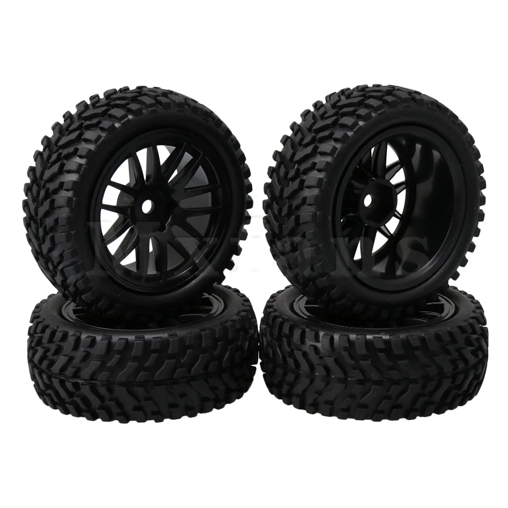 thumbnail image 2 of Mxfans RC 1:10 On-Road Racing Car Tires & Wheels | Blue Y Shape Rims 65x26mm Pack Of 4 2 of 12