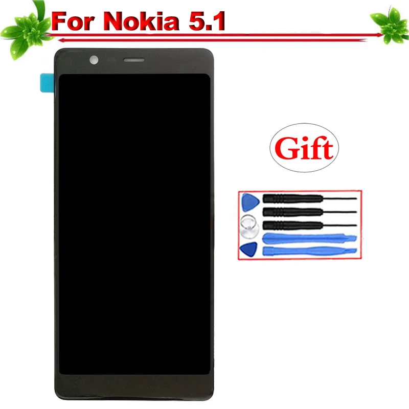 

5.5" for Nokia 5.1 LCD Display Touch Screen Digitizer Assembly Replacement for Nokia 5.1 Display Black 100% Tested