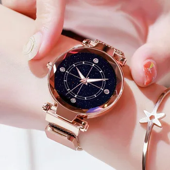 

Geometric Magnet Milanese Watches Women New Arrival Ladies Luxury Brand Wristwatches Female Rose Gold Dress Quartz Watch 2019