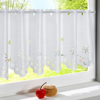 

1 Piece Decorative Kitchen Cafe Curtain Window Valance Curtain Dining Room Short Curtain for Living Room Home Decor Solid Color
