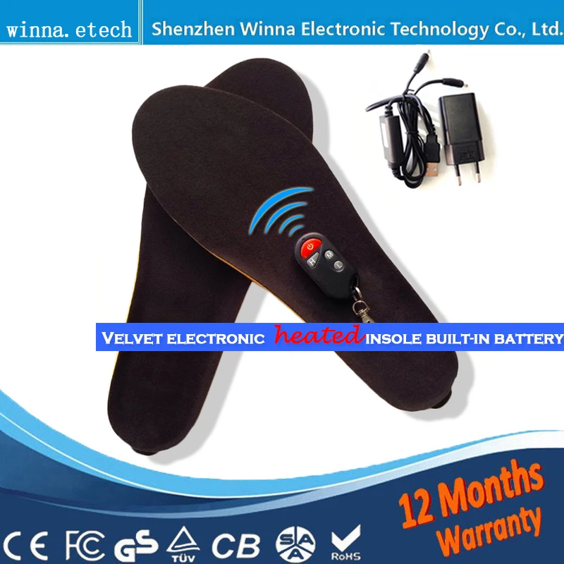 

NEW BEST GIFT Electric Heated Insole for women men Shoes Boots Pad With Remote Control black Foam Material 1800MAH BLACK