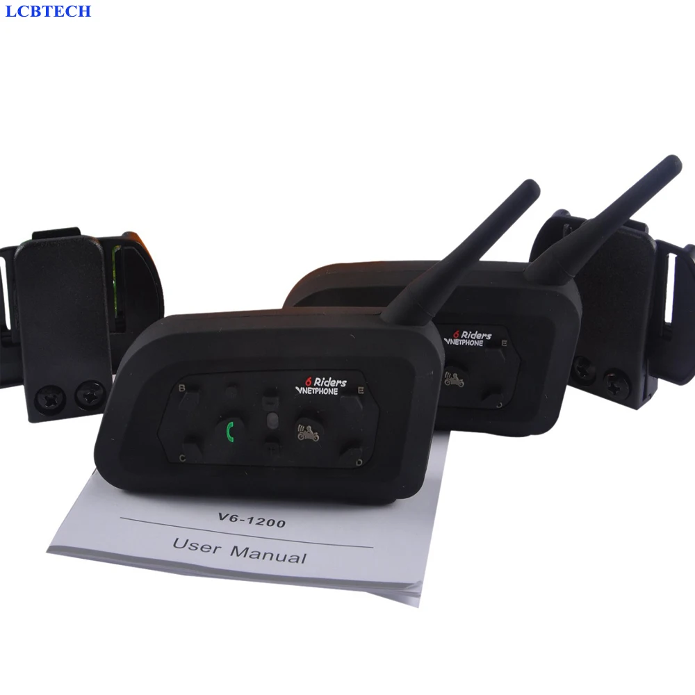 

Motorcycle Bluetooth Helmet Intercom V6 Stereo Headset 6 Riders Windproof Waterproof Intercom Motocycle Skiing Concert 2PCS/Lot