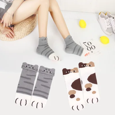 Carnina женские и мужские короткие носки kawaii harajuku art коттоновые Забавные милые кошки