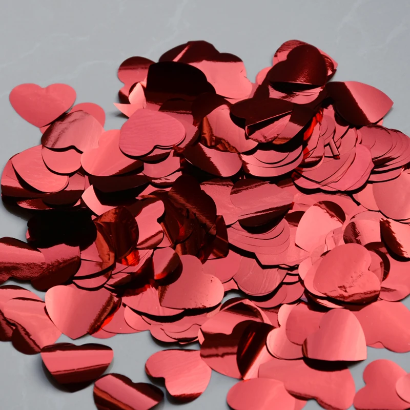 Красное Сердце Конфетти 200 г в партии 30 мм с металлическими блестками конфетти из фольги сердце Блестки для Diy Свадебные праздничные воздушные шары украшение для вечеринки