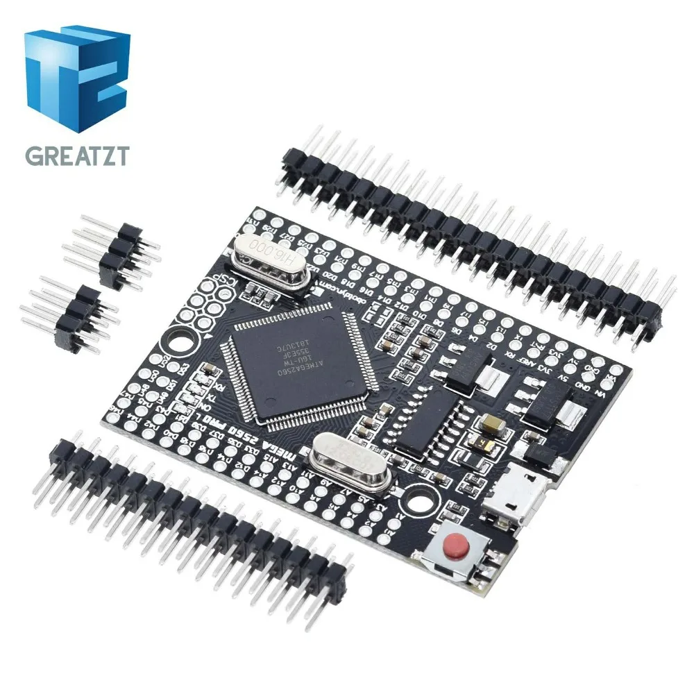 GREATZT Mega 2560 PRO MINI 5 В(встраивание) CH340G ATmega2560-16AU с наконечниками, совместимыми с arduino Mega 2560