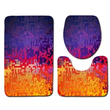 Геометрический узор 3 шт. Ванная комната Коврики установлен современный Нескользящие Для ванной Коврики Главная Творческий Ванная комната Ковры и туалет Коврики Наборы для ухода за кожей