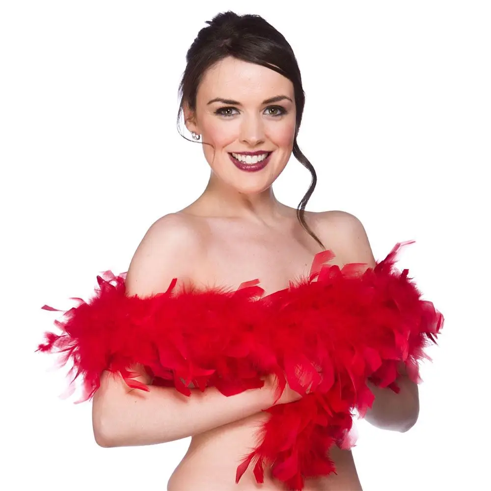 

2 yards\lot Holiday Party Wedding Red Clothing Accessories Turkey Feather Strip Fluffy DIY Boa Birthday Decorations Supplies