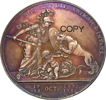 

United States Libertas Americana Medal 1781 Plated Silver Copy Coin Edge Plain