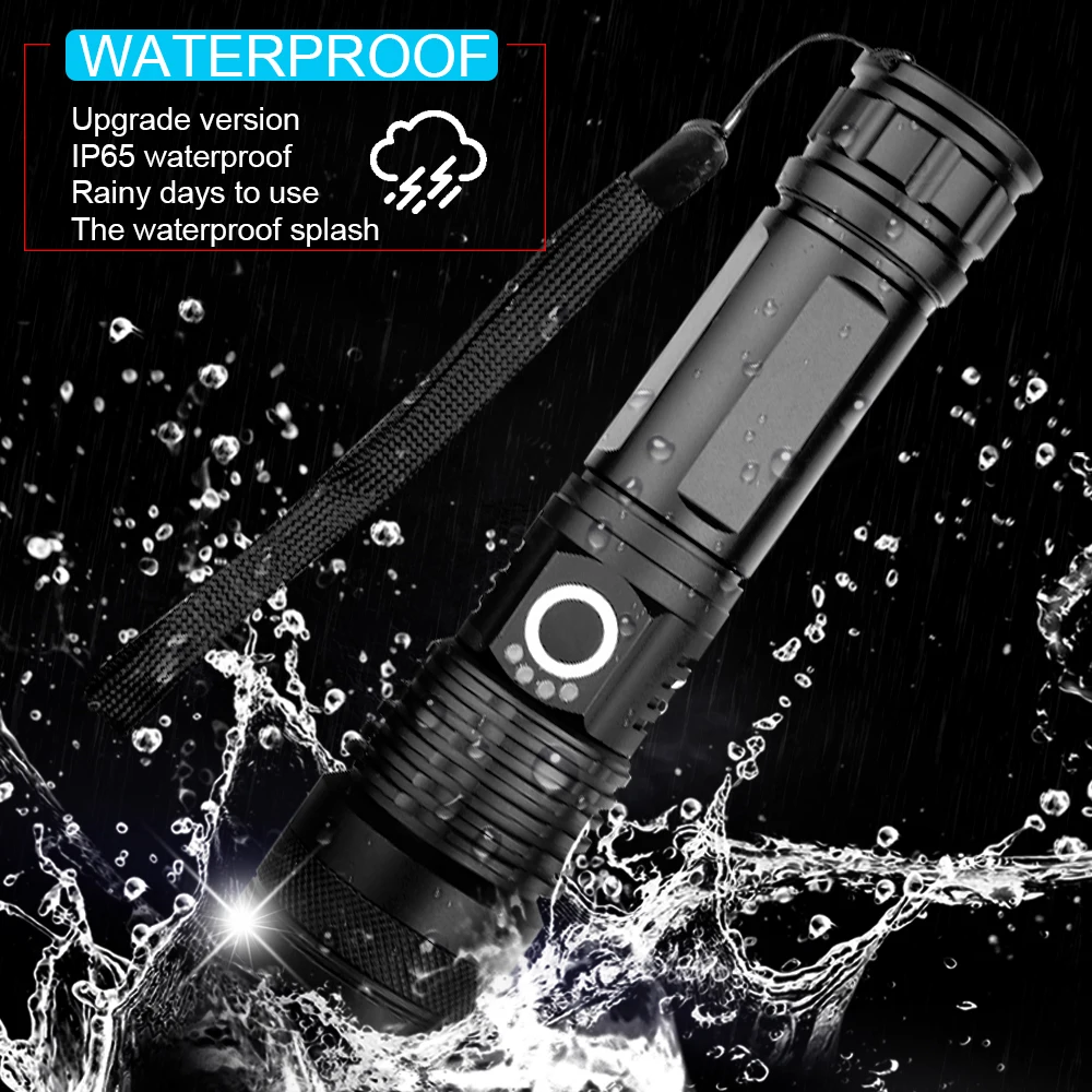 Мощный светодиодный фонарик xhp50.2 перезаряжаемый с микро USB и зумом xhp50