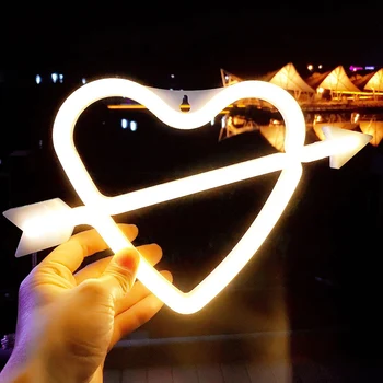 

Romantic Love Letter LED Neon Lamp Night Light Cupid Loving Heart Light for Wedding Party Valentine's Day