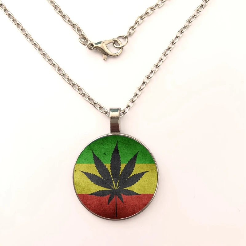

YSDLJG Maple leaves National flag Glass Cabochon Buddhist Pendant High Quality Necklaces For women Jewelry gift