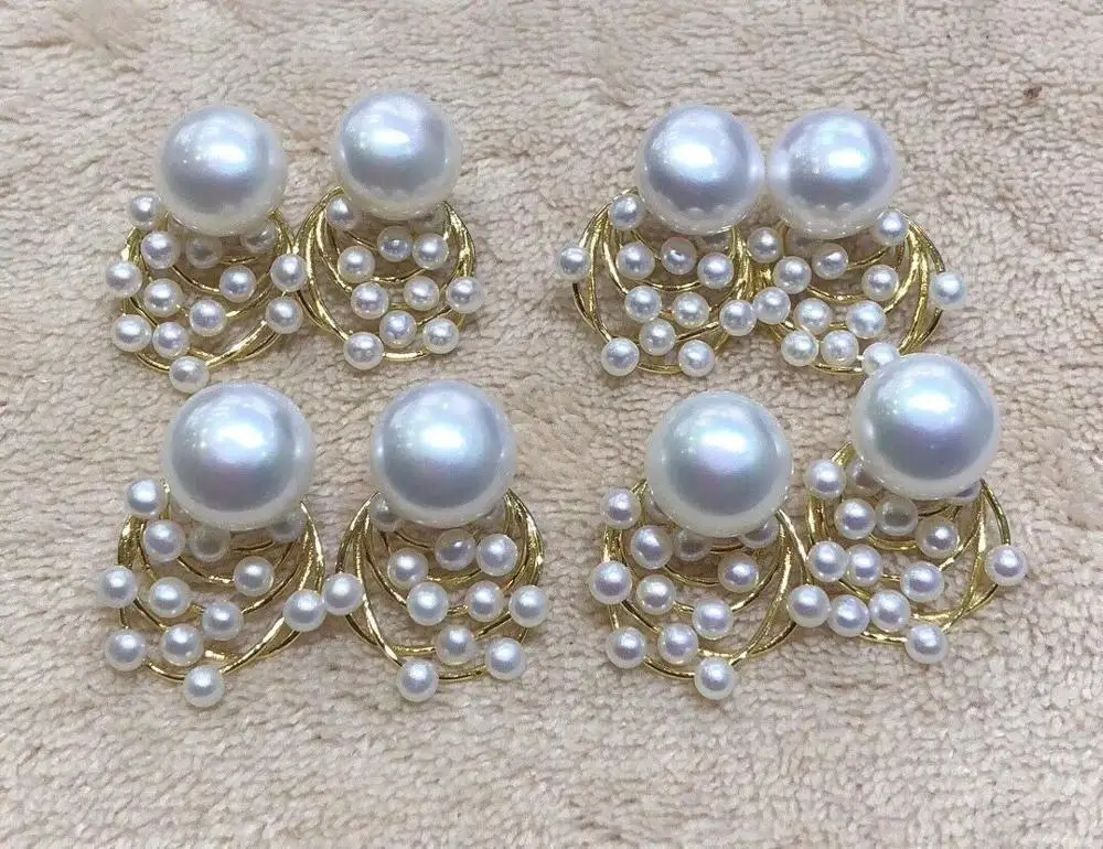 

charming pair of 4-11mm south sea white pearl earring