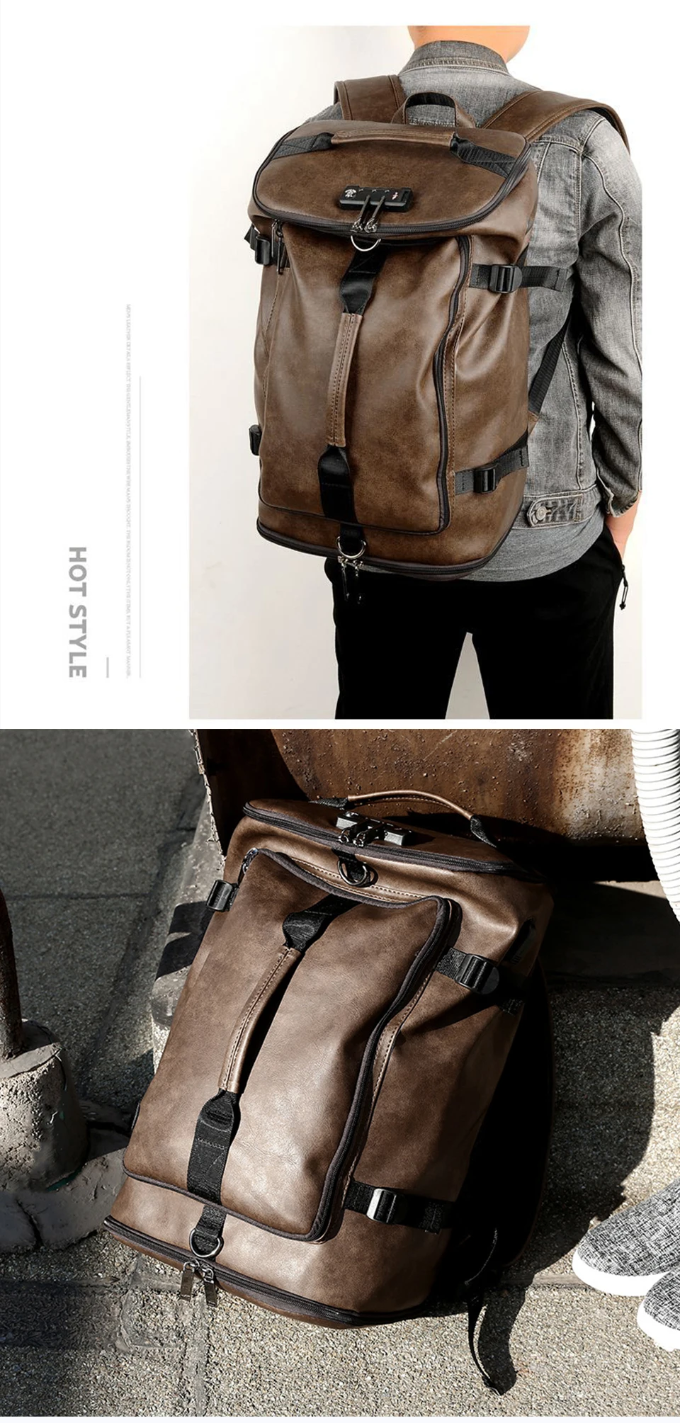 Модные рюкзаки, Противоугонный рюкзак, pu кожаный ноутбук, 17 дюймов, 15,6, рюкзаки, повседневные мужские и женские сумки, usb зарядка, стильный