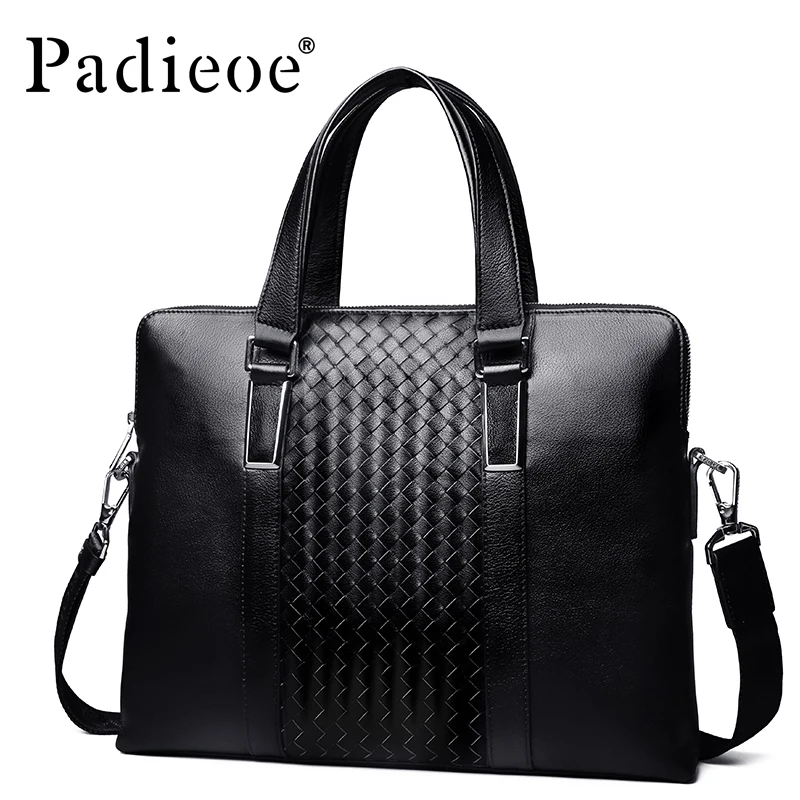 

Padieoe men bag briefcase leather computer bag messenger handbag purses jobs genuine leather