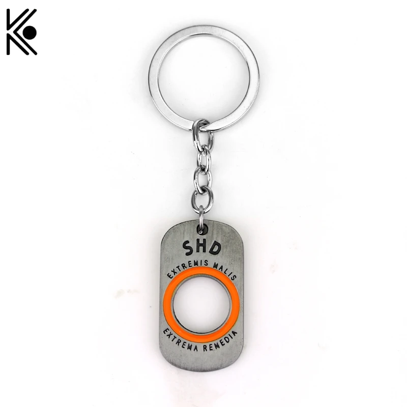 

New design SHD logo key chains keyrings game Tom Clancys Black Enamel TCTD key Angel wings Porte Clef keyring
