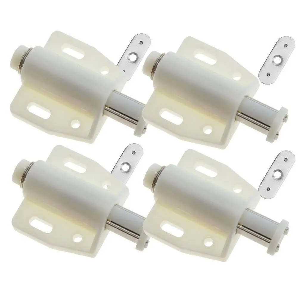 4PCS white Catch Kitchen Door Stopper Drawer Latch Soft Close Push to Open