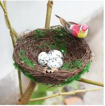 

Straw bird nest bird cage decoration bird nest bird nest simulation bird nest photo props handmade rattan bird nest