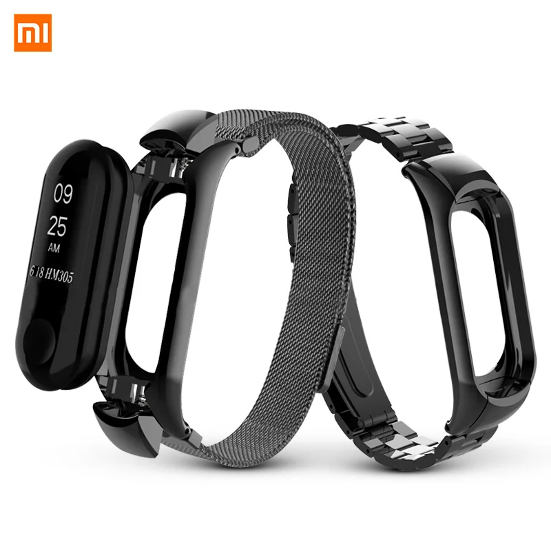 Браслет из нержавеющей стали mi Band 3 ремешок из натуральной кожи для Xiao mi Band 3 Смарт-часы браслет металлический mi Band 3 ремешок Браслеты