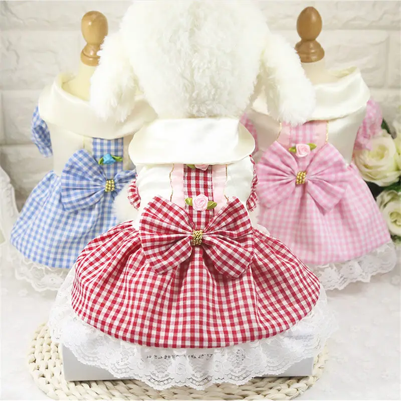 

New Arrive Fashion Pet Dog Clothes Dress Sweety Princess Dress Small Medium Dogs Pet Accessories Teddy Puppy Wedding Dresses