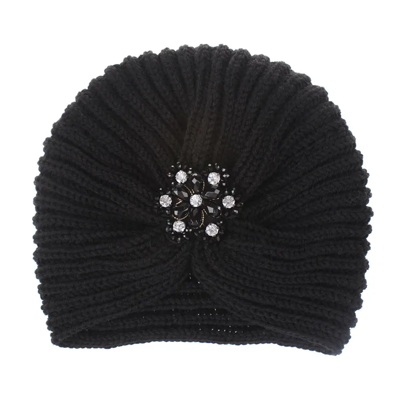XDOMI новая зимняя модная шапка бини для женщин Dimond Стразы вязаная шапка s Зимняя шерстяная теплая тюрбан шапки Skully вязаная шапка
