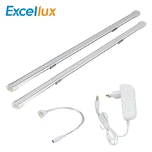 2PC 50CM Led Bar Light 42Leds 2835 SMD Ultra Thin Lamp Indoor Light Seamless Connecting Rigid Led Strip Kitchen Bookcase Cabinet 5 10 20pcs super bright ac220v led bar light 2835 hard rigid bar light smd 2835 30cm 12 led aluminum led strip light for cabinet