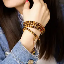 BRO597 натуральный Золотой Тигровый глаз 6 мм модные браслеты для девочек буддиам 108 Mditation Mala Necklce натуральный камень браслет из бисера